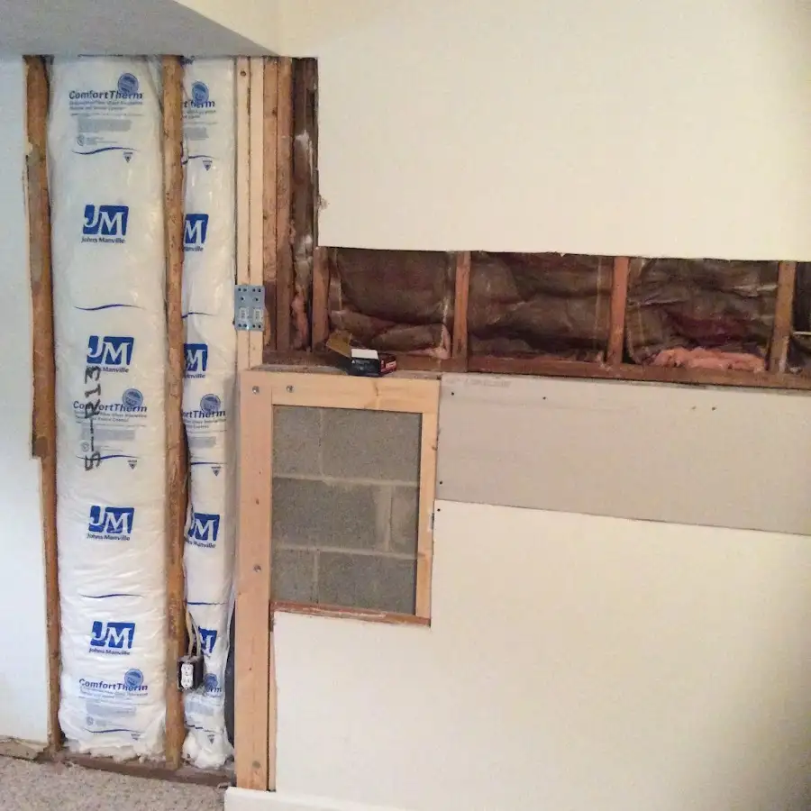 Wall insulation replacement during Basement Flood Cleanup in Walnut Ridge
